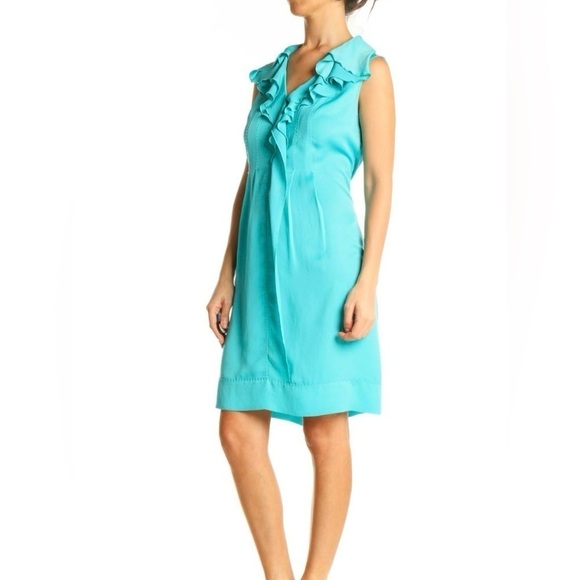 Elie Tahari Turquoise Sleeveless Dress Size Small - Picture 1 of 10